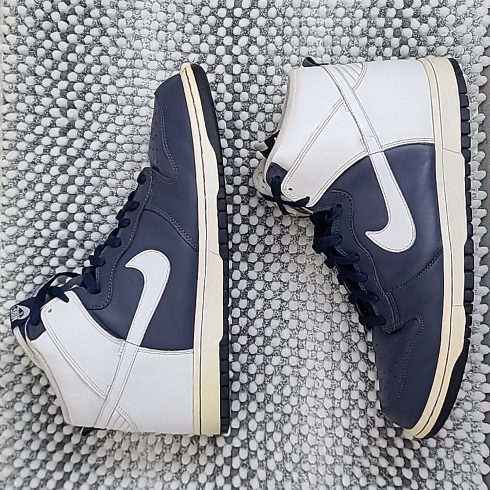 Nike Dunk High Vintage Retro VP White Navy 2006 Mens Sneakers 309432-411 Size 13